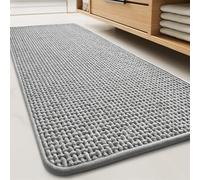 FASCINATDECO Tapis de Bain Antidérapant Super Absorbant Tapis Salle de Bain en Microfibre Chenille Tapis de Baignoire Lavable Tapis de Douche Doux Séchage Rapide, 60x160 cm, Gris