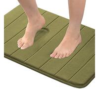 FASCINATDECO Tapis de Bain Tapis Salle de Bain en Mousse à Mémoire Lavable en Machine Tapis de Douche Antiderapant Super Absorbant pour Salle de Bain Chambre Cuisine (Olive Verte,43 x 60 cm)