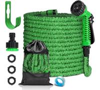 FASCINATDECO Tuyau d'Arrosage Extensible 7.5m, Tuyau Arrosage Extensible, Tuyau d'Arrosage Flexible avec 7 Modes d'Arrosage, Léger et Facile à Ranger Pour Irrigation, Laver La Voiture, Baigner