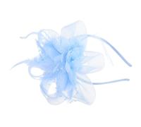 Fascinateur Plume Bleu Ciel pour Mariage et Soirée Élégante | Voilette en Maille, Format Petit Chapeau, Pince et Bandeau Ajustables, pour Mariées et Invitées