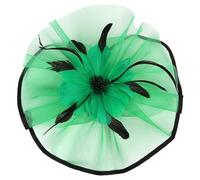Fascinateur pour Femmes Vert en Plume et Tulle, Serrage-tête Élégant | Léger et Confortable, Ne Se Décolore Pas Facilement, pour Goûter, Anniversaire, Mariée