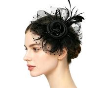 Fascinateurs Chapeaux | Coiffe de Tête avec Fleurs et Voilette pour une Tea Party,Chapeaux Fascinateurs Tea Party,Pour Cérémonies Et Événements Formels, Fête Prénuptiale, Bridal Shower, Funérailles, M