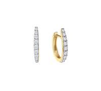 Fascination by Ellen K. Créoles pliantes en or jaune 585/- bicolore 18 zircon...