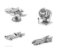Fascinations Metal Earth 3D Metal Model Kits Batman Lot de 4 - Batmobile 1989 - Série TV classique Batmobile - Batwing - Bat-Signal