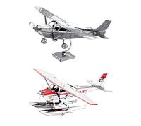 Fascinations Metal Earth 3D Metal Model Kits Set de 2 Cessna 172 - Cessna 182 Floatplane