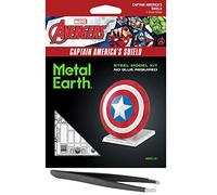 Fascinations Metal Earth Marvel Captain America Shield Kit de modèle 3D en métal avec pince à épiler