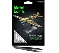 Fascinations Metal Earth P-40 Warhawk Kit de modèle 3D en métal avec pince à épiler