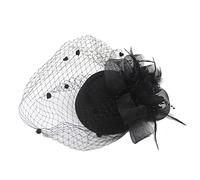 fascinator, Chapeau bibi for femme avec pince à cheveux et plumes for mariage, cocktail, Derby, église, banquet, for filles(WEN4 15 black)