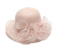 Fascinator Chapeau de mariée pour femme Tea Party Mariage Casquettes de baseball Pompon en fourrure pour casquettes Vieux rose, beige, taille unique