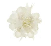 Fascinator Femme Élégant Broche Fleur à Plumes Pour Mariage Thé Cocktail Accessoire Cheveux Style Vintage Barrette Serre-Tête Chapeau Derby Fleurs Artificielles Et Plumes Cadeau Chic Bijou (Beige)