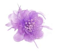 Fascinator Femme Élégant Broche Fleur à Plumes Pour Mariage Thé Cocktail Accessoire Cheveux Style Vintage Barrette Serre-Tête Chapeau Derby Fleurs Artificielles Et Plumes Cadeau Chic Bijou (Violet)