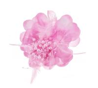 Fascinator Femme Élégant Broche Fleur à Plumes Pour Mariage Thé Cocktail Accessoire Cheveux Style Vintage Barrette Serre-Tête Chapeau Derby Fleurs Artificielles Et Plumes Cadeau Chic Bijou (Rose)