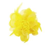 Fascinator Femme Élégant Broche Fleur à Plumes Pour Mariage Thé Cocktail Accessoire Cheveux Style Vintage Barrette Serre-Tête Chapeau Derby Fleurs Artificielles Et Plumes Cadeau Chic Bijou (Jaune)