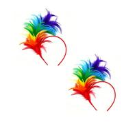 Fascinator Plumes multicolores pour femme et fille | Accessoire de costume de perroquet arc-en-ciel pour carnaval | Serre-tête léger pour festival, fête des années 20 | Décoration de plumes colorées