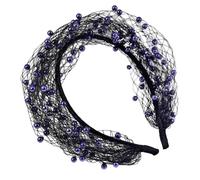 Fascinator with Veil, Mesh Fabric Pearls Face Covering Retro Style | Bride Veil Headband for Church Wedding Party Ceremony