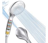 FASDUNT Pommeau de douche avec filtre contre le calcaire, 8 types de jets, haute pression, avec tuyau de 2 m, 20 couches, pour eau dure, chlore résiduel, métaux lourds, bactéries