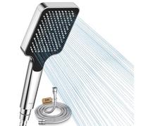 FASDUNT Pommeau de douche avec tuyau de 2 m, pommeau de douche haute pression avec limiteur de débit 9,5 l/min, économie d'eau, réduction de 40 % des coûts d'eau
