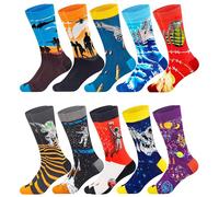 Fasefunn Chaussettes amusantes à motifs colorés pour homme - Cadeau pour homme, 10 paires de chaussettes de l'armée série 1001, L-XL