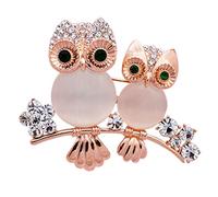 FASELE Broche pour femme en forme de hibou recouvert de strass en cristal pour femme, 5,1 W x 4,1 L, aluminium, cristal, 5,1 x 4,1 L, aluminium, cristal, 5.1W*4.1L, Aluminium, Cristal