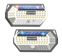 FASFUTURE Spot LED d'extérieur solaire 【148 LED】 3 modes, lumière solaire LED extérieure avec capteur de mouvement, lampes solaires d'extérieur, IP65 étanche lumière solaire de jardin (【2 pièces】)
