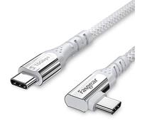 Fasgear Câble à angle droit 5 A 100 W type C 3 m USB 3.1 Gen2 10 Gbit/s Alimentation de données Chargeur rapide Compatible avec Link, casque VR, station d'accueil PD, Mac-book, écrans 4K, blanc