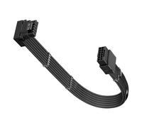 Fasgear Câble d'extension GPU PCIE 5.0/5.1 à 90 degrés 30 cm, ATX3.0/3.1 16 broches (12 + 4) mâle vers femelle GPU Extension d'alimentation 600 W, adaptateur 12 VHPWR (12 V-2 x 6) pour RTX 3090Ti