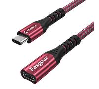 Fasgear Câble d'extension USB C 10Gbps USB 3.1 Gen 2 Type C mâle à femelle Prise en charge de la sortie audio vidéo 4K Compatible pour le port Thunderbolt 3, Mac-Book Pro, Pixel 3, (1,8 m, Rouge)