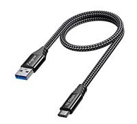 Fasgear Câble USB C 0,5 m,USB A vers Type C 3.2 Gen 2,10 Gbit/s Android Auto Type C Câble Transfert de Données USB Vers USB C 3 A Charge Rapide Compatible avec SSD Galaxy S23 S24 X-box PS5 Contrôleur