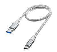 Fasgear Câble USB C court de 0,5 m - USB A vers C - USB 3.2 Gen 2 - Câble USB de type C tressé 10 Gbit/s - Transfert de données 3 A - Charge rapide - Compatible avec i-Pad Pro 2022 SSD externe MacBook