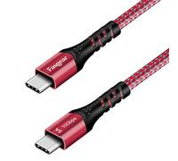 Fasgear Câble USB C vers type C, 1 lot de câble de charge rapide USB 3.1 Type C Gen 2, alimentation 100 W 20 V/5 A, transfert de données 10 Gbit/s, sortie vidéo 4 K @ 60 Hz, 3m (10 ft) Rouge