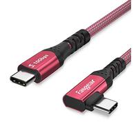 Fasgear Câble USB C vers type C 3.1 Gen 2 de 2 m, 90 degrés 5A PD avec puce E-Markger 4K à 60 Hz transfert vidéo (10 Gbits/s) Compatible avec Oculus Quest Link, casque VR, jeux PC (Rouge)