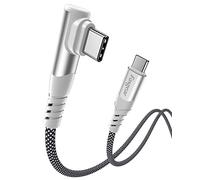 Fasgear Câble USB C vers USB C 100 W USB 2.0 Type C vers type C PD Câble 5A charge rapide angle droit compatible avec i-Pad Pro/Air/Mini|Mac-book Pro/Air|Sam-sung Galaxy(1m,Noir)