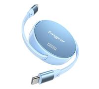 Fasgear Câble USB C vers USB C 240 W,1 m Rétractable,PD 3.1 5A Cordon,Câble USB C Charge Rapide,4 Longueurs Réglables,Compatible avec i-Phone 15 Pro,i-Pad Pro 2022,Google Pixel Fold/8 (Bleu)