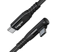 Fasgear Câble USB C vers USB C, 3m 60 W, type C vers type C, angle droit à 90 degrés, chargeur de charge rapide PD compatible avec Galaxy S22, S21, Mac-Book, i-Pad Pro, i-Pad Air (3 m, noir)