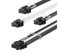 Fasgear PCIe 5.0 GPU Câble d’alimentation gainé 70cm | 16broches (12+4) 12VHPWR pour RTX 3090 Ti 4080 4090 5070 5080,3x8pin (4 + 4) CPU mâle Plugs uniquement pour Corsair/Great Wall/Thermaltake