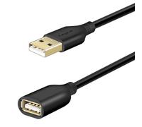 Fasgear Rallonge USB 3m,Câble d'extension USB 2.0:Mâle A vers Femelle A,Prolongateur USB pour Clé USB,Disque Dur Externe,Hub USB,Souris,Imprimante,Scanner-Noir