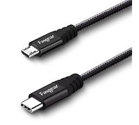 Fasgear USB C vers Micro USB [30 cm] Câble Cordon en nylon tressé de type C vers Micro USB compatible avec Galaxy S7/S7, HTC One/10 et plus (Noir, 0,3 m)