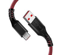 Fasgear Warp Câble de charge 30 W pour OnePlus 7 Pro 7T, 1 lot de 1 m, câble USB C en nylon tressé pour OnePlus 7 6T 6 5T 5 3T (0,9 m, rouge)
