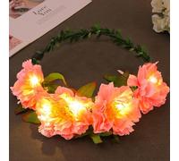 Fashband Couronne de fleurs à LED pour femme - Couronne lumineuse pour festival, Halloween, fête - Rose