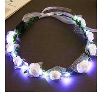 Fashband Couronne de fleurs lumineuse à LED pour femme, pour festival, Halloween, fête (jaune)