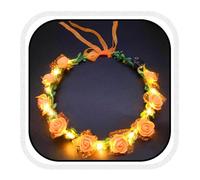 Fashband Couronne de fleurs lumineuse à LED pour femme, pour festival, Halloween, fête (orange)