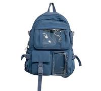 Fasheepfa Cartable d'école secondaire pour filles, sac à dos d'école, sac à dos pour adolescentes, sac à dos pour adolescentes (bleu, 31 x 13 x 41 cm)