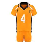 Fasheepfa Haikyuu Costume de cosplay Hinata Shoyo Tenue de cosplay Chemise Short Karasuno High School Team Volleyball Costume Survêtement pour adolescents et adultes, Numéro 4., M