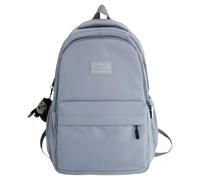 Fasheepfa Sac à dos d'école, léger et résistant à l'eau avec compartiment pour ordinateur portable et pendentif pour l'école, le lycée, les adolescentes, les voyages, le sport, bleu, M