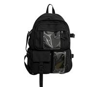 Fasheepfa Sac à dos d'école secondaire pour filles, sac à dos d'école, sac à dos pour adolescentes, sac à dos pour adolescentes (noir, 31 x 13 x 41 cm)