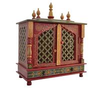 Fasherati Handicrafts Wooden Temple/Home Temple/Pooja Mandir/Pooja Mandap/Temple for Home with White Light
