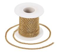 FASHEWELRY Chaîne torsadée non soudée à maillons ovales en aluminium pour fabrication de bijoux Doré 5 x 3,5 x 1 mm 10 m