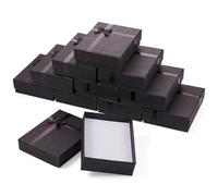 FASHEWELRY Lot de 12 boîtes à bijoux en carton pour collier, bracelet, boucles d'oreilles, bagues, 9 x 7 x 2,6 cm