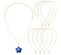 FASHEWELRY Lot de 30 cordons réglables en polyester ciré tressé à double nouage fait à la main pour suspendre des pendentifs, colliers, fabrication de bijoux (verge d'or pâle)