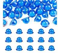 FASHEWELRY Lot de 30 mini perles en acrylique en forme de fleur pour boucles d'oreilles, loisirs créatifs, fabrication de bijoux Bleu clair